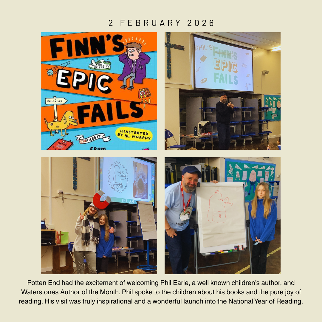 Children's author Phil Earle visiting Potten End CE Primary school